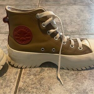 Converse Chunky Sole High-Tops in Tan and White